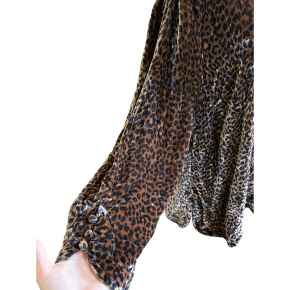 Soft Surroundings Tunic Top Women Plus 2x Velour Silk Leopard Flowy Maximalist - Picture 4 of 11